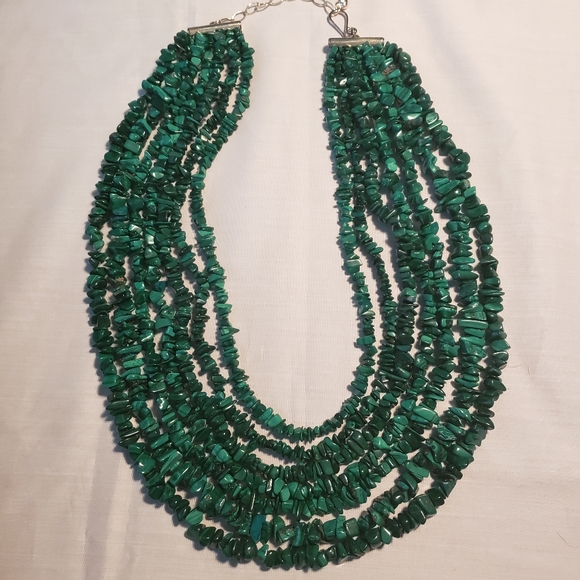 Jewelry - Malachite nugget necklace.